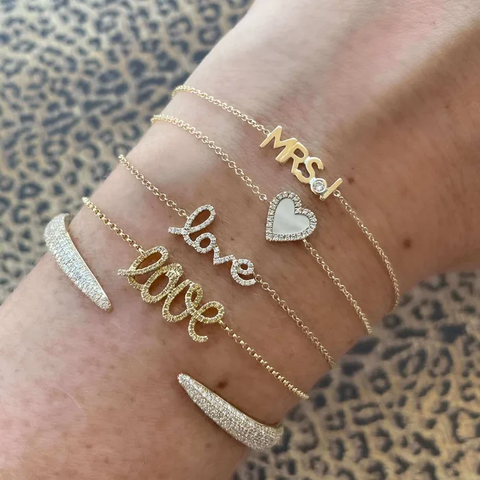 14K Gold Personalized MRS Diamond Bracelet Izakov Diamonds Fine Jewelry Bracelets