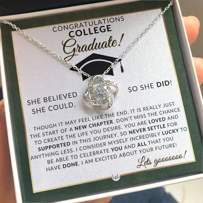2024 College Grad Gift For Her Meaningful Milestone Necklace 2024 College Graduation Gift For A Girl ShineOn Fulfillment Necklaces
