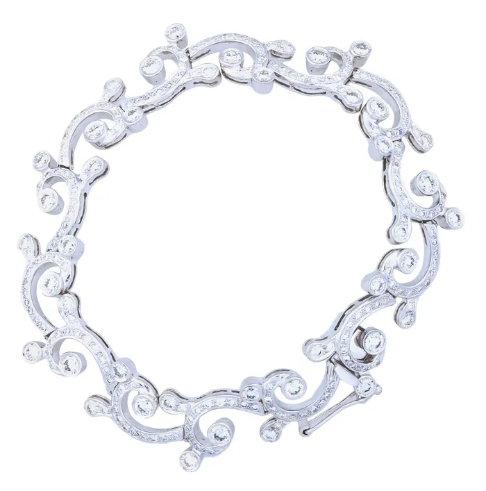 Beauvince Bracelets Beauvince Waves Tides Bracelet 599 ct Diamonds in White Gold