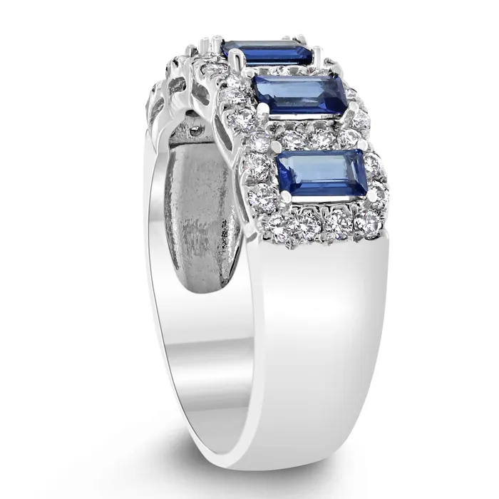 Beauvince Starry Night Sapphire Diamond Band 173 ct Diamonds Sapphires in White Gold Rings