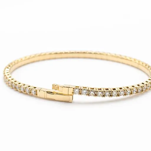 Bracelets Crown Jewels Coin 4 ctw Flexible Diamond Tennis Bracelet Cuff