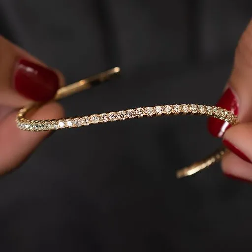 Bracelets Crown Jewels Coin 4 ctw Flexible Diamond Tennis Bracelet Cuff