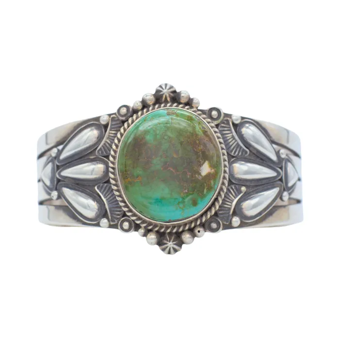 Bracelets Crown Jewels Coin Derrick Gordon Navajo Handmade Sterling Silver Royston Turquoise Bracelet