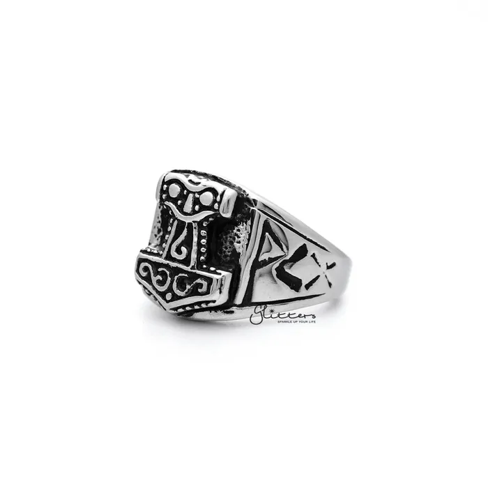 Bracelets Glitters Antiqued Stainless Steel Thor Casting Mens Rings
