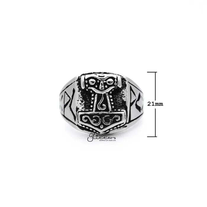 Bracelets Glitters Antiqued Stainless Steel Thor Casting Mens Rings