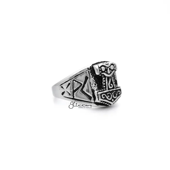 Bracelets Glitters Antiqued Stainless Steel Thor Casting Mens Rings