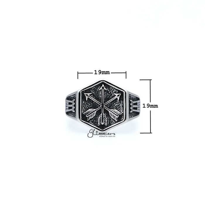 Bracelets Stainless Steel Antiqued Crossed Three Arrows Casting Mens Rings Glitters