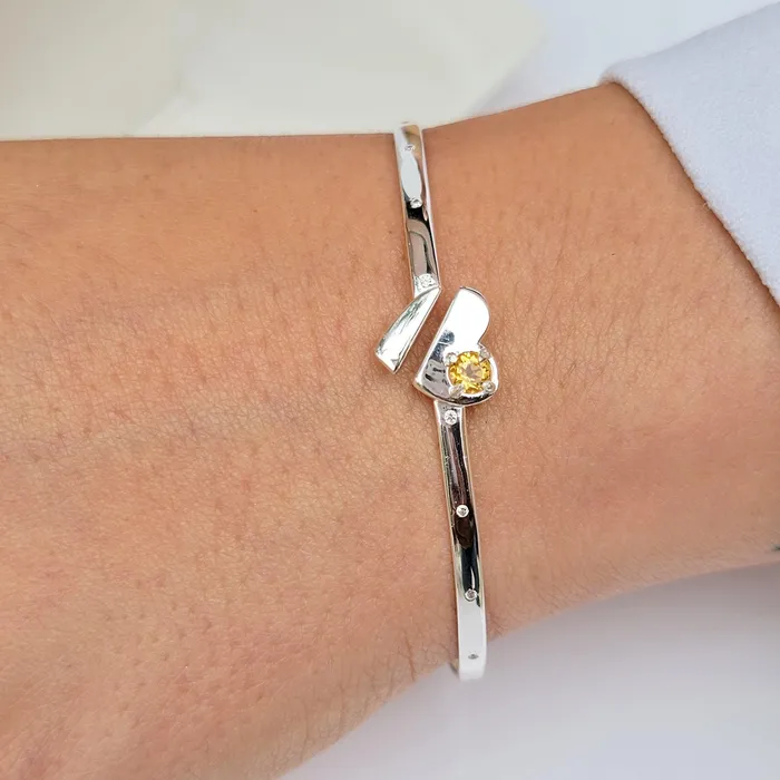 Citrine Heart Adjustable Bracelet Uniquelan Jewelry Bracelets