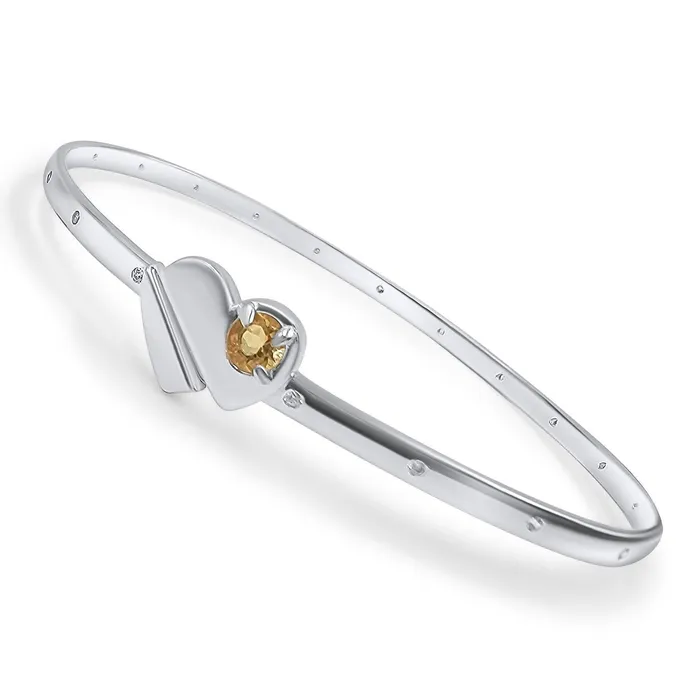 Citrine Heart Adjustable Bracelet Uniquelan Jewelry Bracelets
