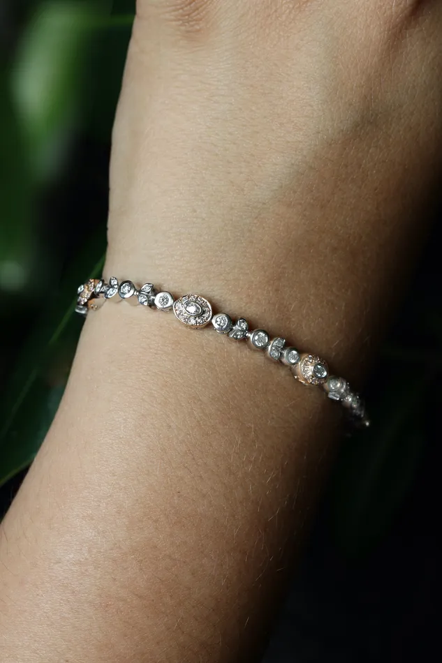 Crown Jewels Coin Bracelets 224 ctw Diamond Bracelet in White Rose Gold