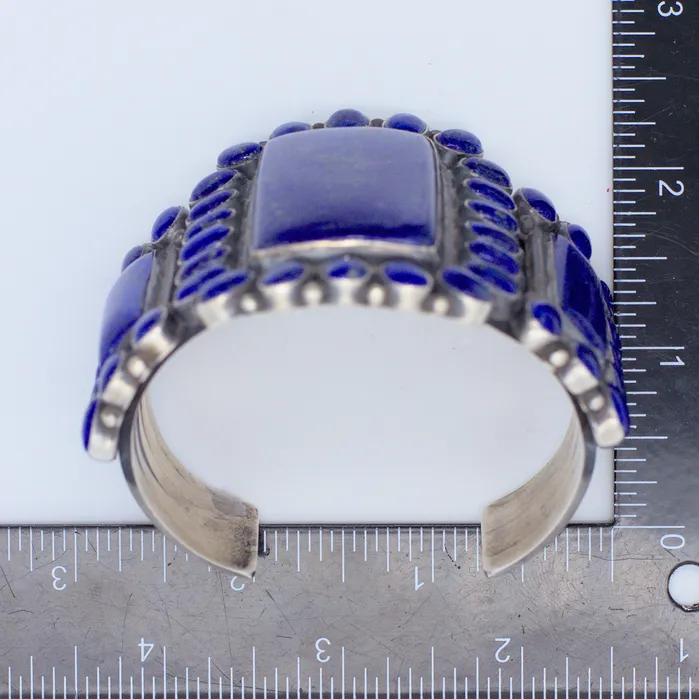 Crown Jewels Coin Bracelets Andrew Skeets Navajo Handmade Sterling Silver Lapis Bracelet