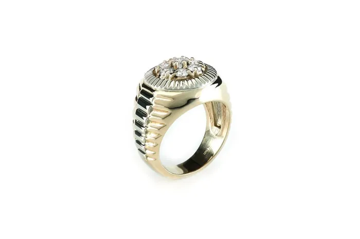 Crown Jewels Coin Rings Mens RolexStyle Diamond Ring 110ctw 10kt
