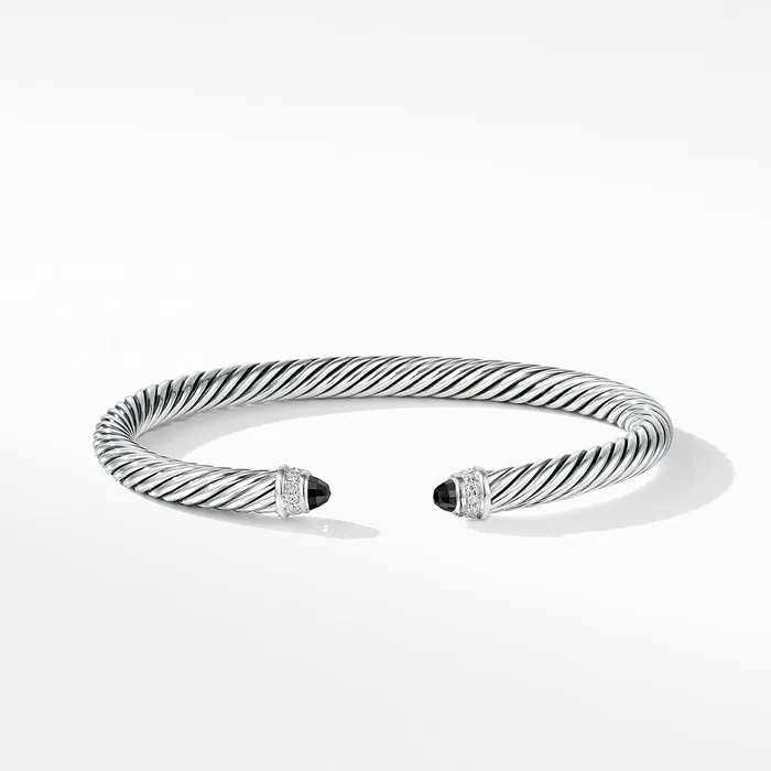 David Yurman Classic Cable Bracelet with Black Onyx and Diamonds 5mm DAVID YURMAN INC Bracelets David Yurman Classic Cable Bracelet with Black Onyx and Diamonds 5mm DAVID YURMAN INC Bracelets