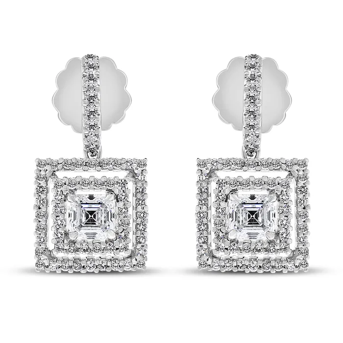 Earrings Gatsby Diamond Earrings Pendant Set 389 ct Diamonds in White Gold Beauvince