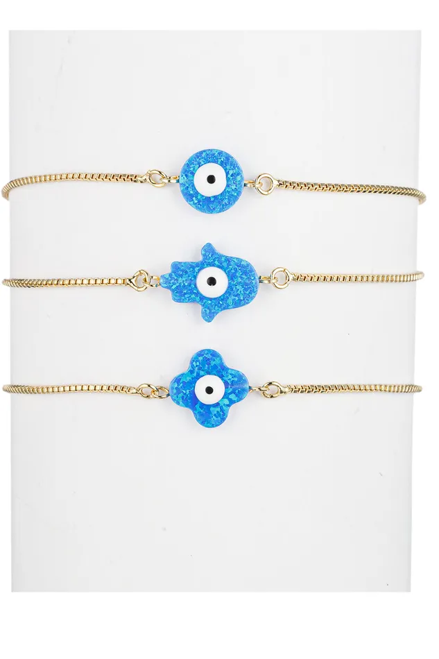 Eye Candy LA Bracelets Zendaya Blue Opal 3Piece Bracelet Set