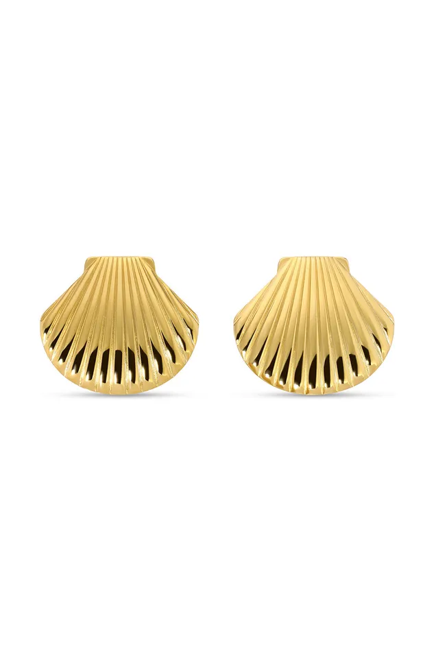 Eye Candy LA Earrings Layla Seashell 14K Gold Plated Earrings