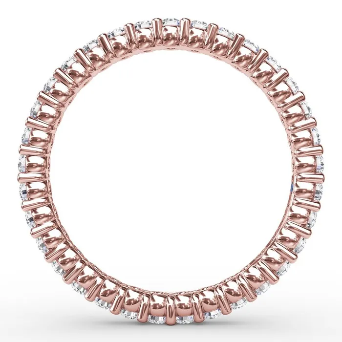 FANA 14K Rose Gold 075ctw Diamond Eternity Band Featuring a Polished Finish Rings