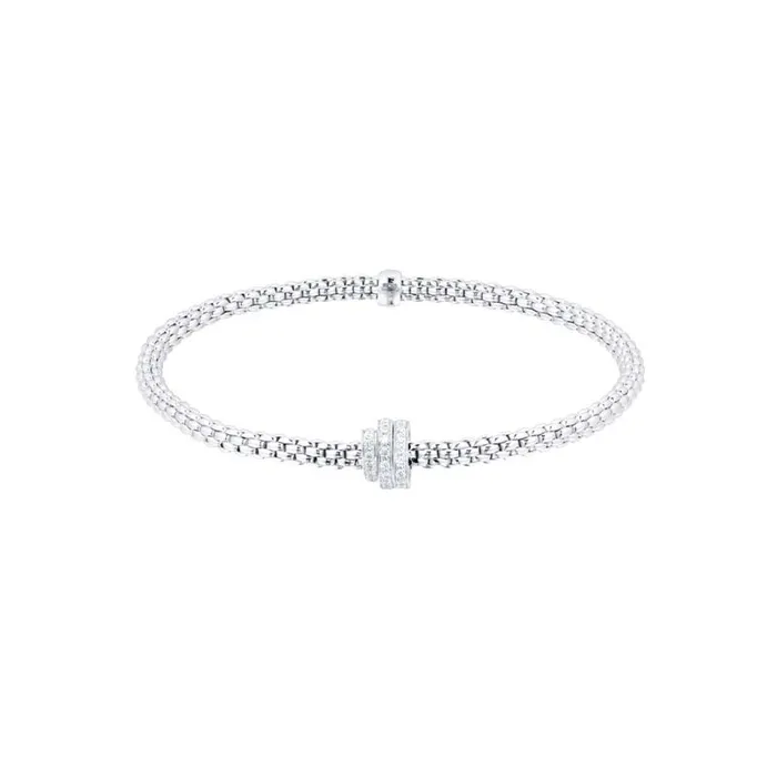 FOPE USA Bracelets Prima 18K White Gold Flex Diamond Bracelet