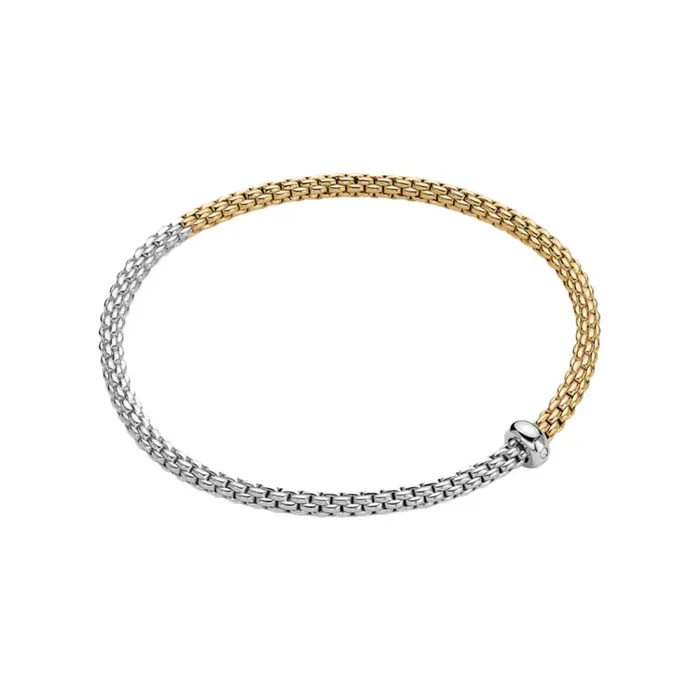 FOPE USA Bracelets Prima Flexit Bracelet in Yellow and White Gold