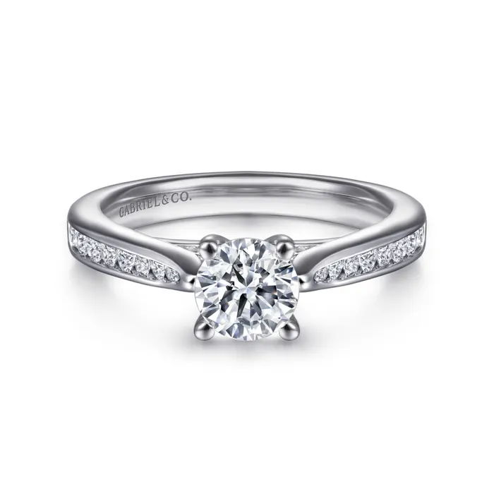 Gabriel 14K White Gold 28ctw 4 Prong Style Diamond SemiMount Engagement Ring GABRIEL CO Rings Gabriel 14K White Gold 28ctw 4 Prong Style Diamond SemiMount Engagement Ring GABRIEL CO Rings