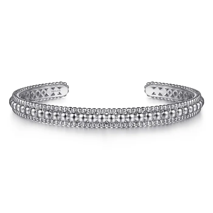 GABRIEL CO Gabriel Sterling Silver 625 Solid Cuff Bead Fashion Bracelet Bracelets
