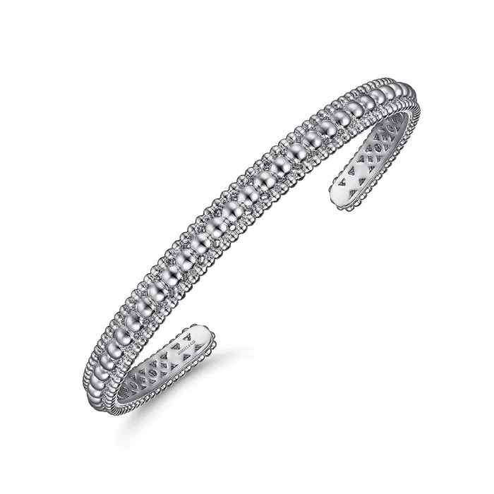GABRIEL CO Gabriel Sterling Silver 625 Solid Cuff Bead Fashion Bracelet Bracelets