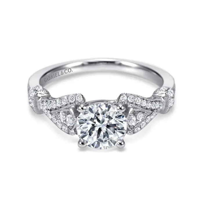 GABRIEL CO Rings Gabriel 14K White Gold 28ctw 4 Prong Style Diamond SemiMount Engagement Ring GABRIEL CO Rings Gabriel 14K White Gold 28ctw 4 Prong Style Diamond SemiMount Engagement Ring