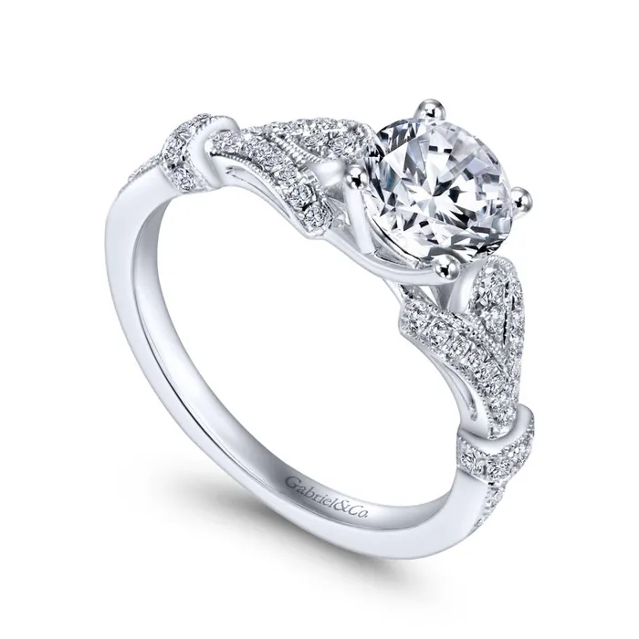 GABRIEL CO Rings Gabriel 14K White Gold 28ctw 4 Prong Style Diamond SemiMount Engagement Ring GABRIEL CO Rings Gabriel 14K White Gold 28ctw 4 Prong Style Diamond SemiMount Engagement Ring