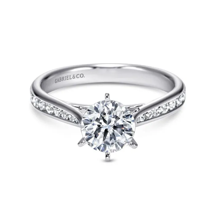 GABRIEL CO Rings Gabriel 14K White Gold 32ctw 6 Prong Style Diamond SemiMount Engagement Ring GABRIEL CO Rings Gabriel 14K White Gold 32ctw 6 Prong Style Diamond SemiMount Engagement Ring
