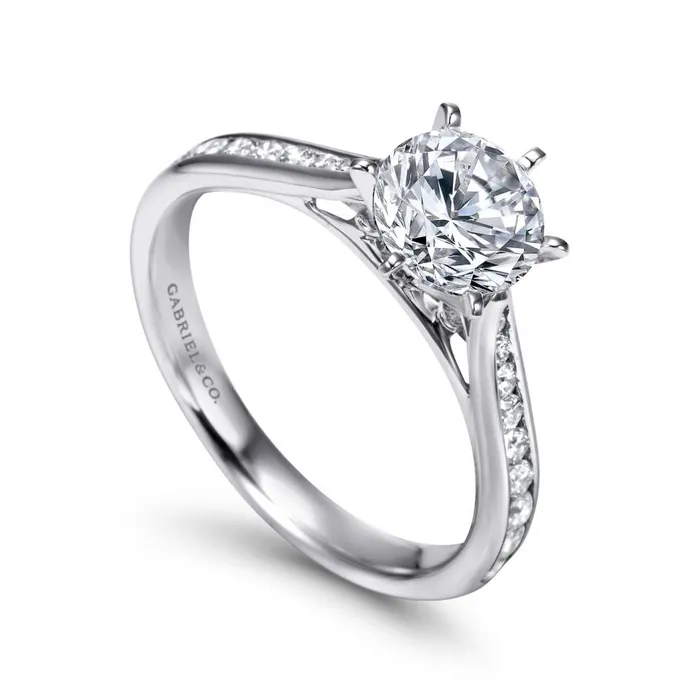 GABRIEL CO Rings Gabriel 14K White Gold 32ctw 6 Prong Style Diamond SemiMount Engagement Ring GABRIEL CO Rings Gabriel 14K White Gold 32ctw 6 Prong Style Diamond SemiMount Engagement Ring