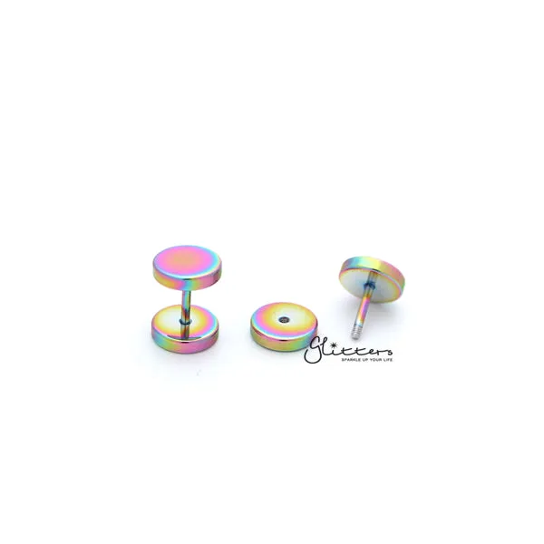 Glitters Bracelets Stainless Steel Round Fake Plug Multi