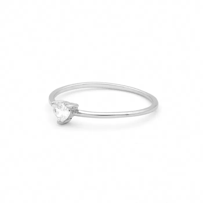 Glitters Rings Heart Shaped CZ Sterling Silver Engagement Ring