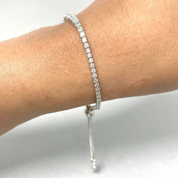 Graduated Bolo Diamond Tennis Bracelet 270 ct Diamonds in White Gold Beauvince Bracelets