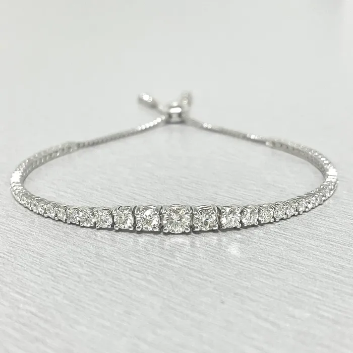 Graduated Bolo Diamond Tennis Bracelet 270 ct Diamonds in White Gold Beauvince Bracelets