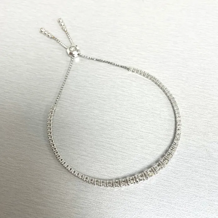Graduated Bolo Diamond Tennis Bracelet 270 ct Diamonds in White Gold Beauvince Bracelets