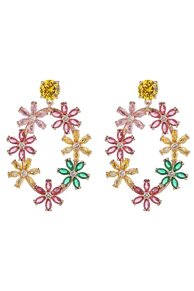 Ines CZ Dangle Earrings Eye Candy LA Earrings