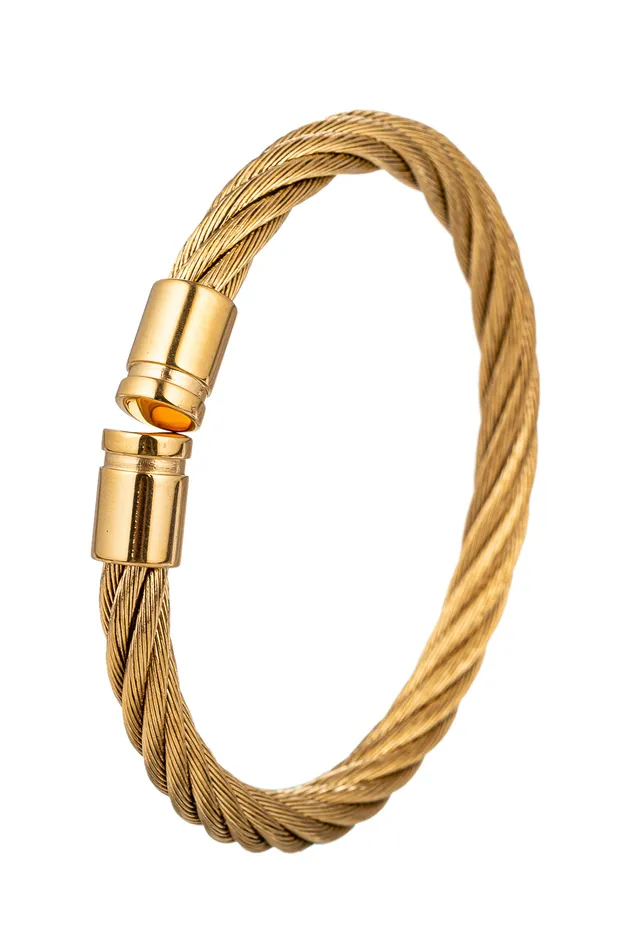 James Titanium Wire Cuff Bracelet Eye Candy LA Bracelets