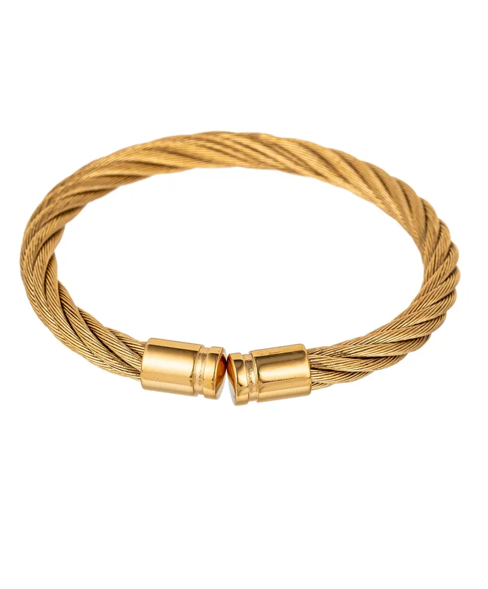 James Titanium Wire Cuff Bracelet Eye Candy LA Bracelets