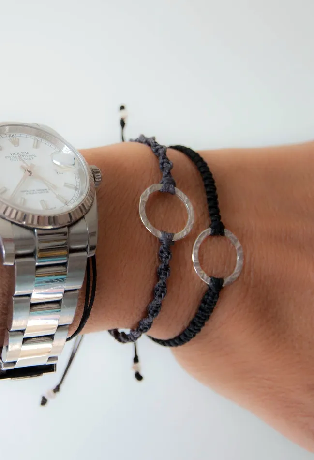 Karma bracelet 14k solid white gold Vivien Frank Designs Bracelets