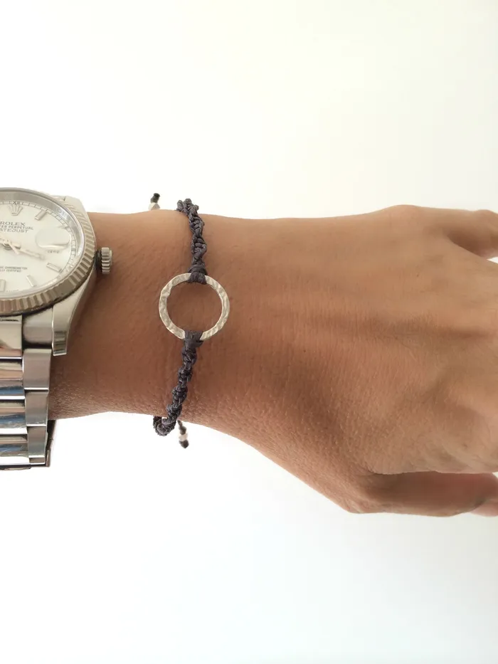 Karma bracelet 14k solid white gold Vivien Frank Designs Bracelets