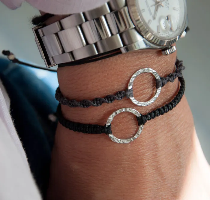 Karma bracelet 14k solid white gold Vivien Frank Designs Bracelets