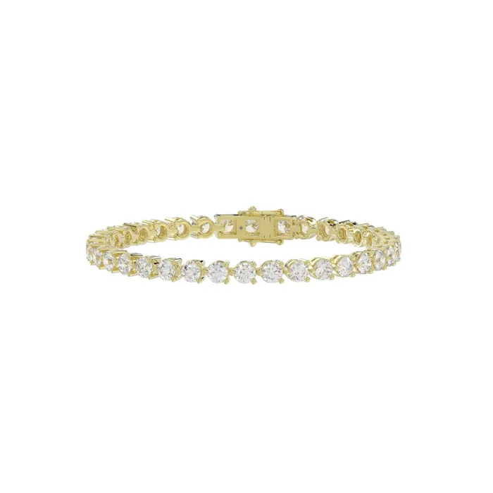 LADIES BRACELET 7CT ROUND DIAMOND 14K YELLOW GOLD Ethos Bracelets