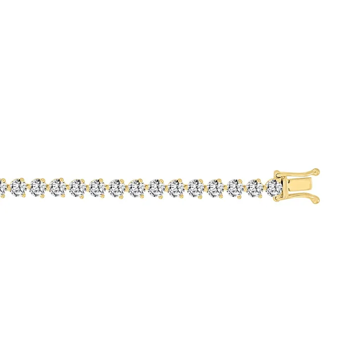 LADIES BRACELET 7CT ROUND DIAMOND 14K YELLOW GOLD Ethos Bracelets