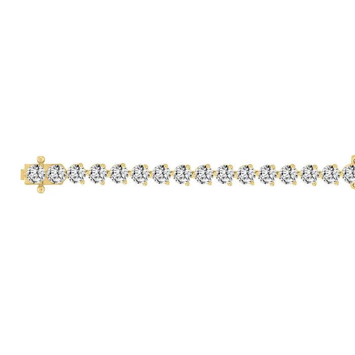 LADIES BRACELET 7CT ROUND DIAMOND 14K YELLOW GOLD Ethos Bracelets