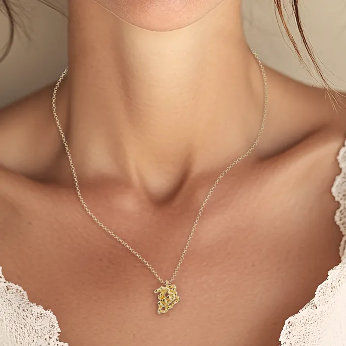 Necklaces sciencejewelry1824 insulin necklace gold vermeil