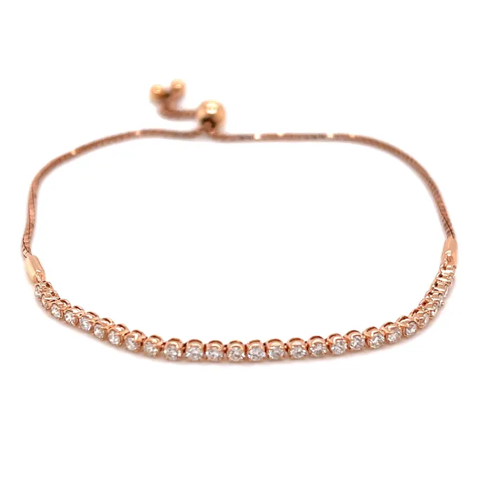 Not My First Rodeo Natural Diamond Adjustable Bolo Style 7595 Bracelet 14K Gold Storyteller by Vintage Magnality Bracelets