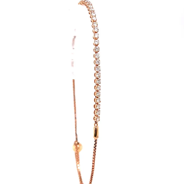 Not My First Rodeo Natural Diamond Adjustable Bolo Style 7595 Bracelet 14K Gold Storyteller by Vintage Magnality Bracelets