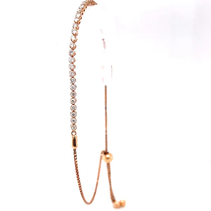 Not My First Rodeo Natural Diamond Adjustable Bolo Style 7595 Bracelet 14K Gold Storyteller by Vintage Magnality Bracelets