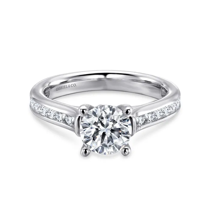 Rings Gabriel 14K White Gold 55ctw 4 Prong Style Diamond SemiMount Engagement Ring GABRIEL CO Rings Gabriel 14K White Gold 55ctw 4 Prong Style Diamond SemiMount Engagement Ring GABRIEL CO