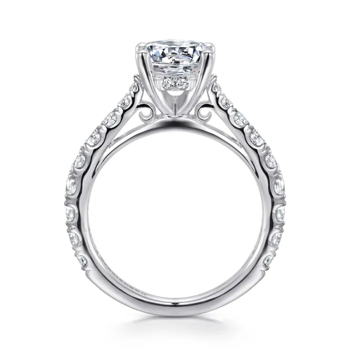 Rings Gabriel 14K White Gold 76ctw 4 Prong Style Diamond SemiMount Engagement Ring GABRIEL CO Rings Gabriel 14K White Gold 76ctw 4 Prong Style Diamond SemiMount Engagement Ring GABRIEL CO